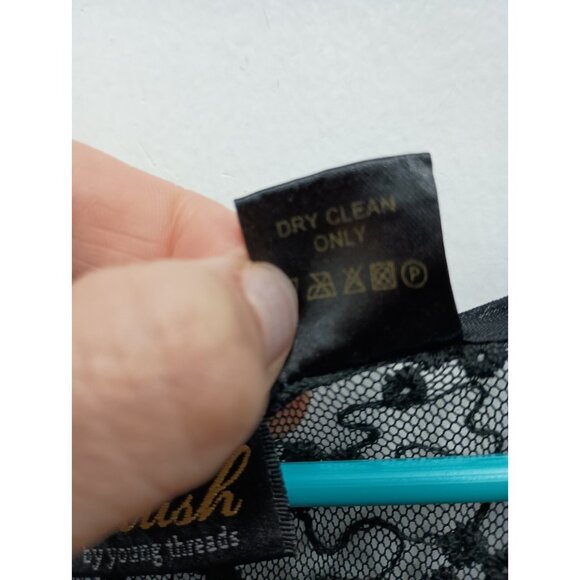 Blush By Young Threadd Maxi Dress Small Black Lace Formal Party Holiday Fairy - Picture 9 of 12